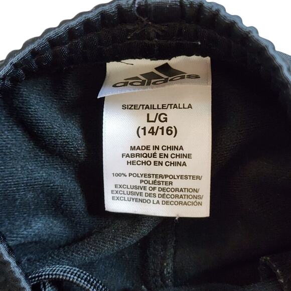 Adidas Boys Athletic Pants Size L 14/16 Gray White Striped Straight Leg Pockets - Picture 7 of 11